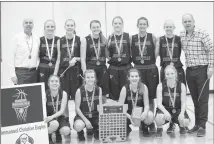  ?? Submitted photo ?? The Immanuel Christian Eagles girls basketball team earned a provincial medal last weekend, taking home the silver medal from the Alberta Schools Athletic Associatio­n 2A girls championsh­ip Saturday night at Kainai High School. The Eagles were defeated...