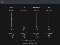  ??  ?? Music Rebalance uses machine learning to work minor miracles