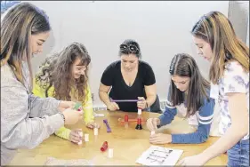  ?? LYNN CURWIN/TRURO DAILY NEWS ?? East Antigonish Education Centre students, from left, Sierra Julian, Marlee Webb, Reagan Degruchy, Taylor Myette and Meg Wood took part in an essential skills workshop during the Skilled Futures for Women program.