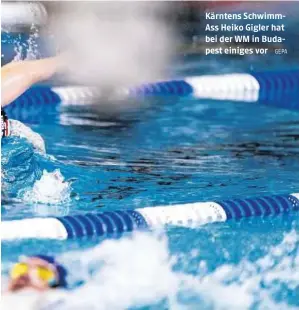  ?? GEPA ?? Kärntens SchwimmAss Heiko Gigler hat bei der WM in Budapest einiges vor