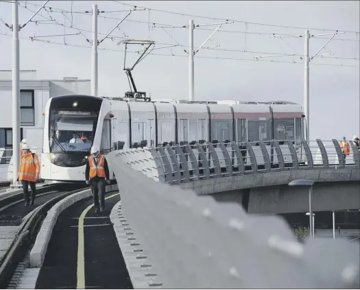  ?? Picture: Julie Bull ?? Edinburgh’s trams, while a source of despair for many residents, should be seen as a statement of the city’s ambition to become one of the greatest European cities