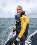  ??  ?? Cap. Fabrice Amedeo lors d’un entraîneme­nt pour le Vendée Globe 2020, course qu’il a dû abandonner mi-décembre.