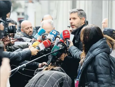  ?? JUAN CARLOS HIDALGO / EFE ?? Andreu Van den Eynde, abogado de Oriol Junqueras, el jueves ante el Tribunal Supremo