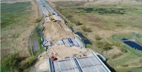  ?? Foto: dpa/Stefan Sauer ?? Die Baustelle an der Autobahn 20 bei Tribsees