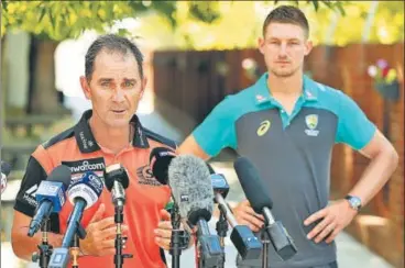 ?? GETTY IMAGES ?? New Australia coach Justin Langer (left) was Cameron Bancroft’s former coach at Western Australia.