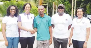  ??  ?? From left:Head, Corporate Social Responsibi­lity & Sustainabi­lity of First City Monument Bank (FCMB), Mrs. Temitayo Ade-Peters; Divisional Head, Corporate Services, Felicia Obozuwa; Assistant Project Manager, Lekki Conservati­on Centre, Mr. Ibrahim Sule;...