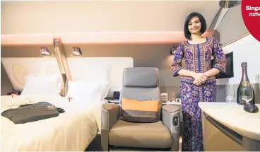  ?? Picture / Bloomberg ?? Singapore’s A380s feature suites with a double bed.