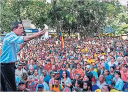  ?? FOTO: AFP ?? El líder opositor venezolano y el autoprocla­mado presidente interino Juan Guaidó habla durante un mitin en Caracas, en enero de 2020.