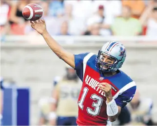  ?? JOHN MAHONEY FILES ?? The Alouettes have yet to find a quarterbac­k who can replace Anthony Calvillo, who retired in 2014 as profession­al football’s all-time passing leader with 79,816 yards.