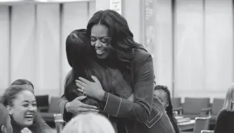  ??  ?? Former first lady Michelle Obama in a scene from the new documentar­y “Becoming.”