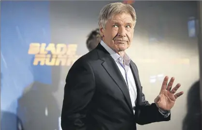  ?? JOSÉ LUIS ROCA ?? Harrison Ford, ahir, en un acte de promoció a Madrid.