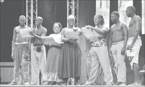  ?? (Ministry of the Presidency photo) ?? A dramatic piece being done by members of National Drama Company.