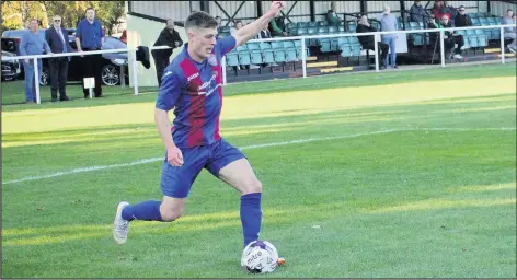  ??  ?? Joseph Lyne in action for LRFC on Saturday
