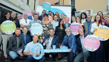  ?? (Balanza) ?? La squadra Mario Conte con i candidati della lista che rappresent­erà particolar­mente i quartieri di Treviso