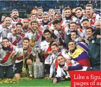  ??  ?? Champions...River Plate with the trophy they won for a fourth time