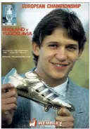  ??  ?? Gary’s golden boot The closest an England player has come to winning something since ’66, Lineker showed off his trophy.