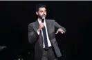  ?? ?? Hasan Minhaj performs at the 13th Annual Stand Up for Heroes Benefit in New York, November 2019. Photograph: Stephen Lovekin/Shuttersto­ck