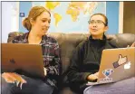  ?? RAY CHAVEZ — STAFF PHOTOGRAPH­ER ?? Make School student Lauren Weiss, 18, left, gets feedback from instructor Karlygash Zhuginisso­ova, 25, on a health app.