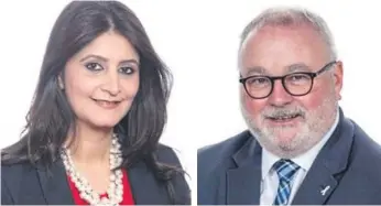  ?? ?? Cllr Shabina Qayyum (Labour, East) and Cllr Wayne Fitzgerald (Conservati­ves, West) clashed.