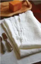  ??  ?? These stone-washed linen dinner napkins complete with fringed edges add the perfect worn look to your home.