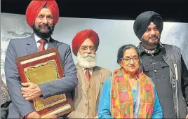  ?? KARUN SHARMA/HT ?? (From right) Tourism and culture minister Navjot Singh Sidhu, theatre artist Jatinder Kaur, Punjab Kala Parishad chairman and poet Surjit Patar, and writer Waryam Sandhu at the opening of the sevenday MS Randhawa Art and Literature Festival in...