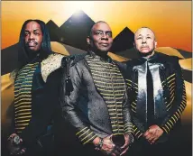  ?? CONTRIBUTE­D ?? From left, Verdine White, Philip Bailey and Ralph Johnson lead Earth, Wind & Fire to the Venetian this week.