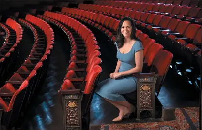  ?? CHRIS HARDY — OPERA SAN JOSE ?? Khori Dastoor, Opera San Jose’s new general director, sits in the California Theatre in downtown San Jose. She has designed a new performanc­e season for the company that is full of surprises.