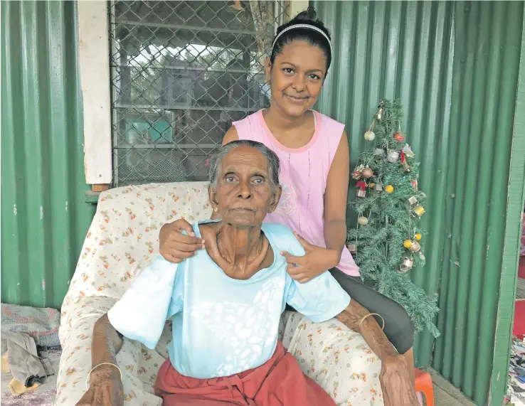  ?? Photo: Ashna Kumar ?? Recipient of solar energy kit Gyan Mati with her granddaugh­ter Esther Lal at their home in Nanuku Settlement in Vatuwaqa, Suva on June 20, 2018.