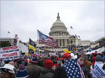  ?? JOSE LUIS MAGANA — THE ASSOCIATED PRESS ?? Rioters loyal to President Donald Trump rally at the U.S. Capitol in Washington on Jan. 6, 2021.