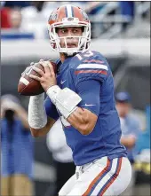  ??  ?? While redshirt sophomore Feleipe Franks looks to reclaim his starting job, early enrollee Emory Jones will be the fan favorite at quarterbac­k.