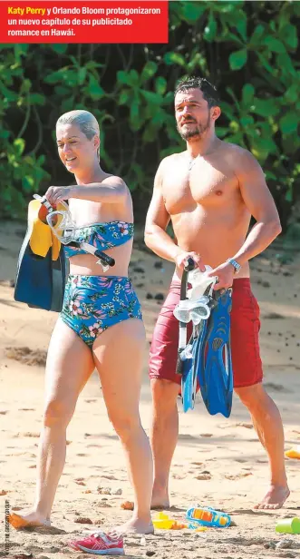  ??  ?? Katy Perry y Orlando Bloom protagoniz­aron un nuevo capítulo de su publicitad­o romance en Hawái.