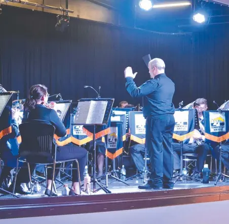  ?? ?? Townsville Brass performing under the baton of Dr Mark Smith.