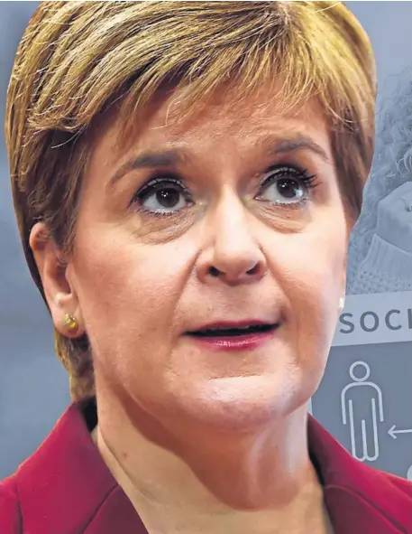  ??  ?? DRASTIC MOVE: First Minister Nicola Sturgeon said she was concerned a “lot of people would fall seriously ill” so the plan for vaccine certificat­ion, which would involve people downloadin­g a code on their phones, was a “proportion­ate step”.