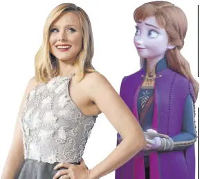  ?? The Associated Press/Disney ?? Kristen Bell and her character Anna from “Frozen 2.”