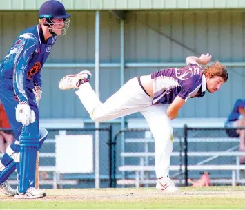  ?? ?? Aaron Fawcett was unable to make a breakthrou­gh in his bowling spell for Neerim District.
