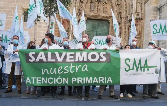  ?? EP ?? Concentrac­ión convocada por el SMA por el «incumplimi­ento» del acuerdo del 25 de enero