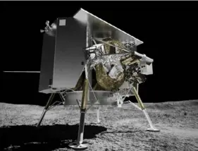  ?? Astrobotic Technology via AP ?? This illustrati­on provided by Astrobotic Technology in 2024 depicts the Peregrine lunar lander on the surface of the moon.