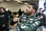  ?? JOHN RAOUX — THE ASSOCIATED PRESS FILE ?? In this Feb. 14, 2020 file photo, Bubba Wallace motions to his crew about time left before getting in his car during practice for the NASCAR Daytona 500auto race at Daytona Internatio­nal Speedway in Daytona Beach, Fla.