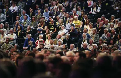  ??  ?? DECISION TIME: Nicola Sturgeon addresses conference yesterday
PARTY FAITHFUL: But the SNP’s members, pictured yesterday, are denied any real say in decision-making