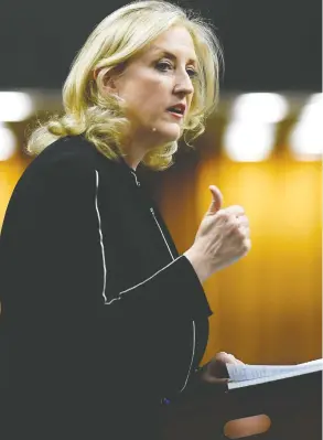  ?? JUSTIN TANG / THE CANADIAN PRESS ?? Conservati­ve MP Lisa Raitt’s motion of apology Tuesday to Vice-admiral Mark Norman over his suspension and legal battle was endorsed by voice by MPS without a vote.