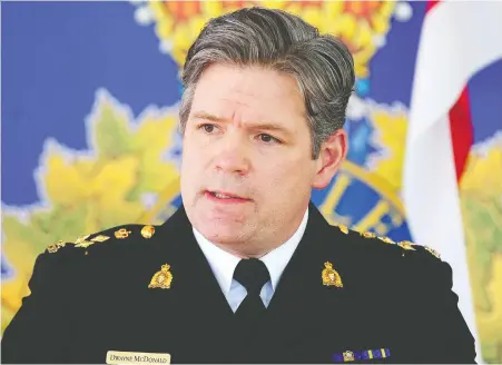  ?? NICK PROCAYLO ?? RCMP Assistant Commission­er Dwayne McDonald says resources aren't a problem for police when it comes to combating escalating gang violence in the Lower Mainland. He says police will do “everything we can within the limits of the law” to target known gangsters in the community.