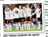  ??  ?? JOY: Fulham celebrate the opener