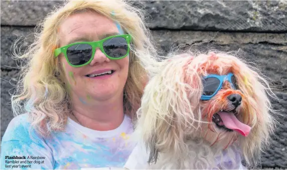  ??  ?? Flashback A Rainbow Rambler and her dog at last year’s event