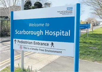  ?? ?? Scarboroug­h Hospital ‘will not be fully recruited’ for registered nurses until October next year.