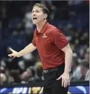  ?? (NWA Democrat-Gazette/Charlie Kaijo) ?? The Arkansas Razorbacks, led by Coach Eric Musselman (above), were attempting to become the first team to win five games in five days at the SEC Tournament, but the event was among those canceled Thursday because of the coronaviru­s.