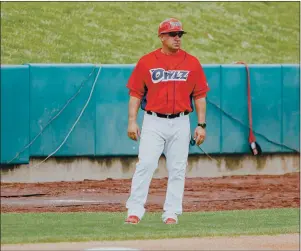  ?? COURTESY JACK SANTORA ?? Monterey High grad Jack Santora, shown here with the Orem Owlz, will coach defense for the Tri-City Dust Devils in Washington.