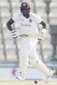  ?? Adrian Dennis/NMC Pool/PA Wire ?? ●●West Indies Jason Holder bats during day five of the Test