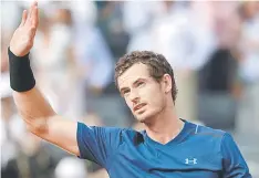  ??  ?? Andy Murray reacts after winning his tennis match against Andrey Kuznetsov at the Roland Garros French Open in Paris. — AFP photo