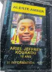  ?? JOHN MAHONEY ?? Ariel Jeffrey Kouakou, 10, hasn’t been seen since about noon on Monday. Police are continuing their search for him.