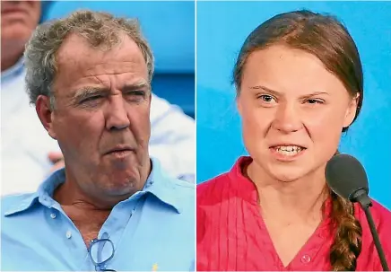  ??  ?? Jeremy Clarkson has been rebuked on Twitter by his own daughter for his comments about Greta Thunberg.